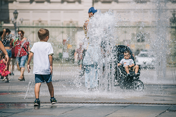 kids playing in water