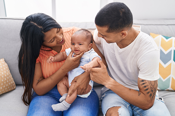 mom, dad, and baby