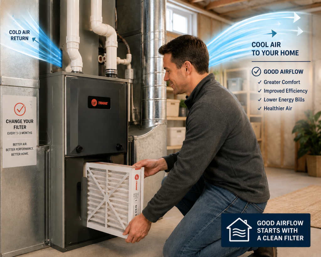 Homeowner changing filter